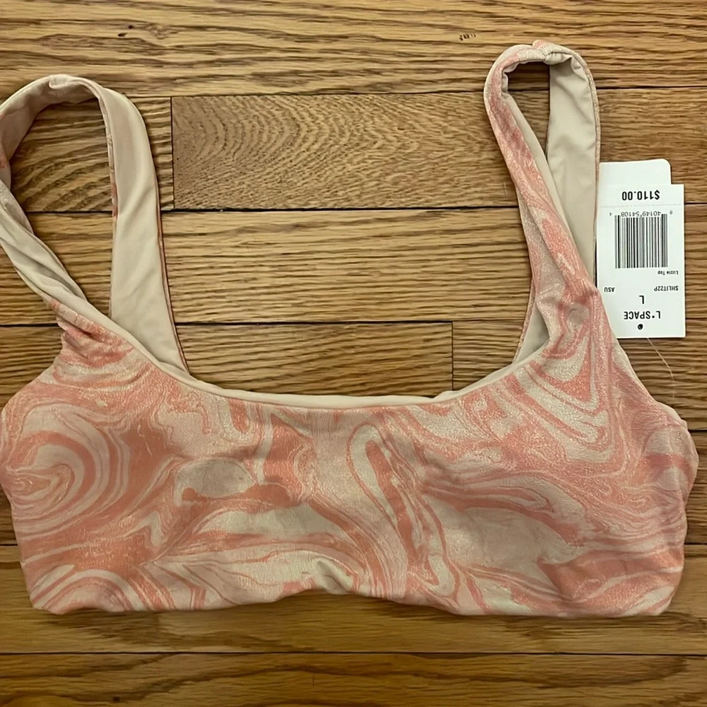 l*space Shimmer All Swirled Up‎ Lizzie Pullover Tank Style Bikini Top
